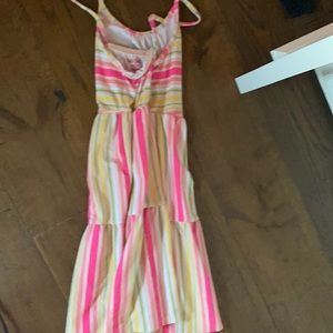 Girls striped spaghetti strap long dress